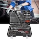 Trusa scule 216 piese, Feicaeesa®, auto repair tool, cutie armata, metal, Negru