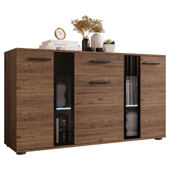 Comoda Fiesta + LED, MIRJAN24, nuc okapi, 140x80x40 cm