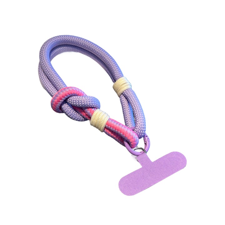 Snur universal pentru telefon, Reglabil, Practic si rezistent, Impletit colorat, Violet