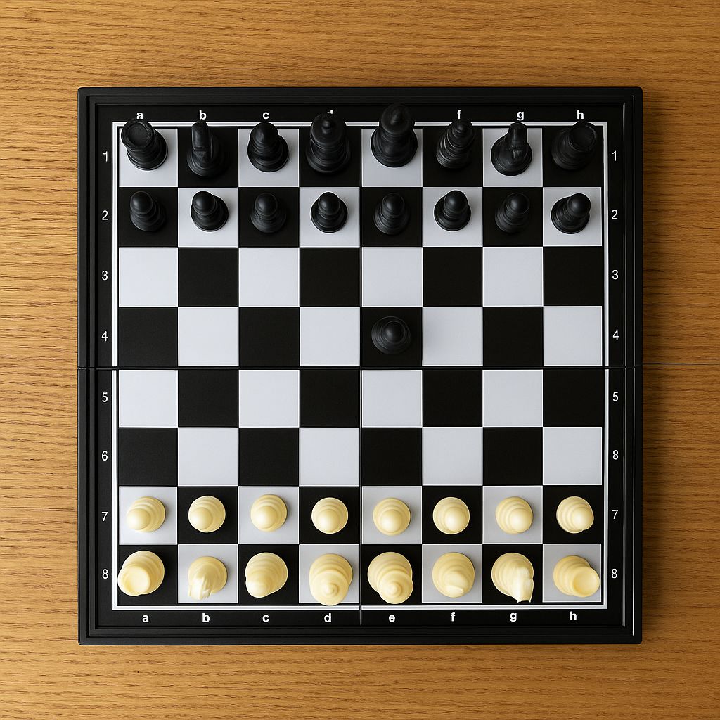 Set de jocuri sah portabil, tabla magnetica, alb-negru, 32x32cm
