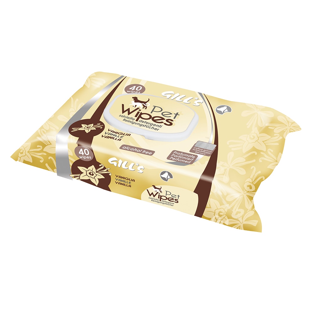 Servetele umede pentru animale Gill's, Vanilie, 40 buc