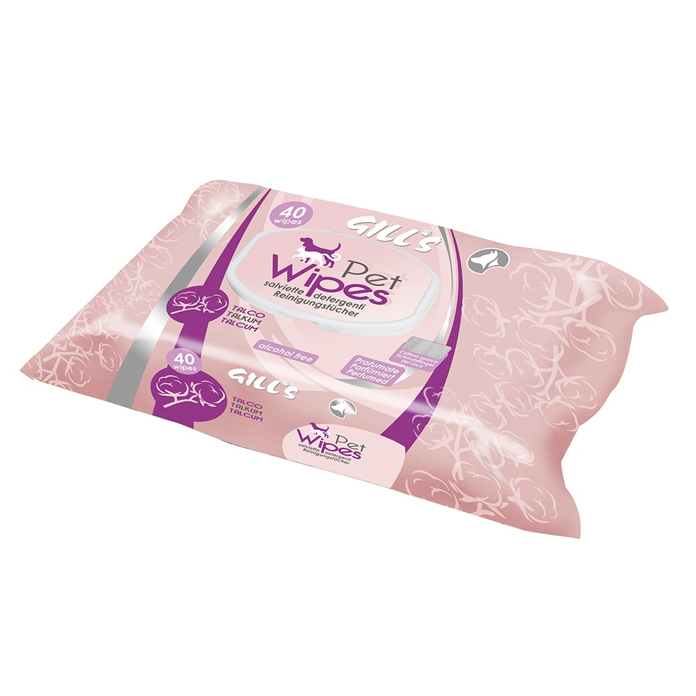 Servetele umede pentru animale Gill's, Talc, 40 buc