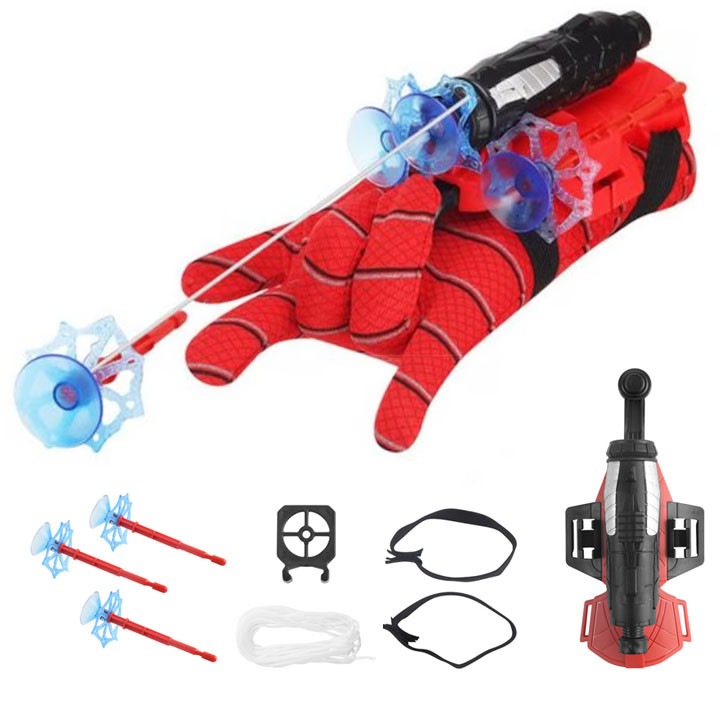 Manusa cu 3 ventuze, peicko, Spiderman, Gantele de tip Spiderman care arunca firimituri，Sunt destinate coserilor，rosu