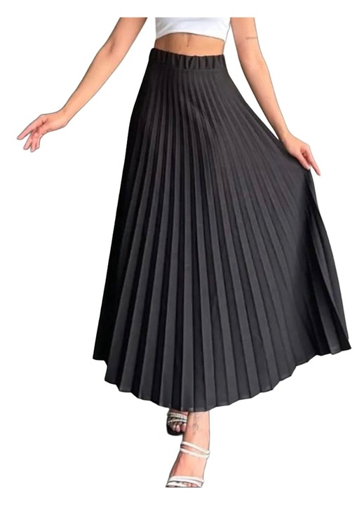 Fusta plisata lunga neagra - marime unica
