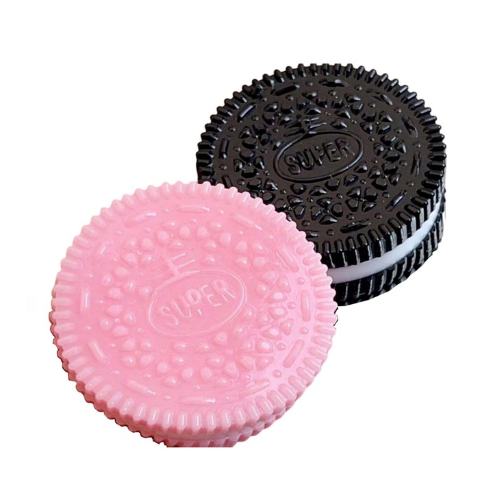 Set de jucarii antistres TREXORA, modele Oreo, culori negru si roz, dimensiuni compacte