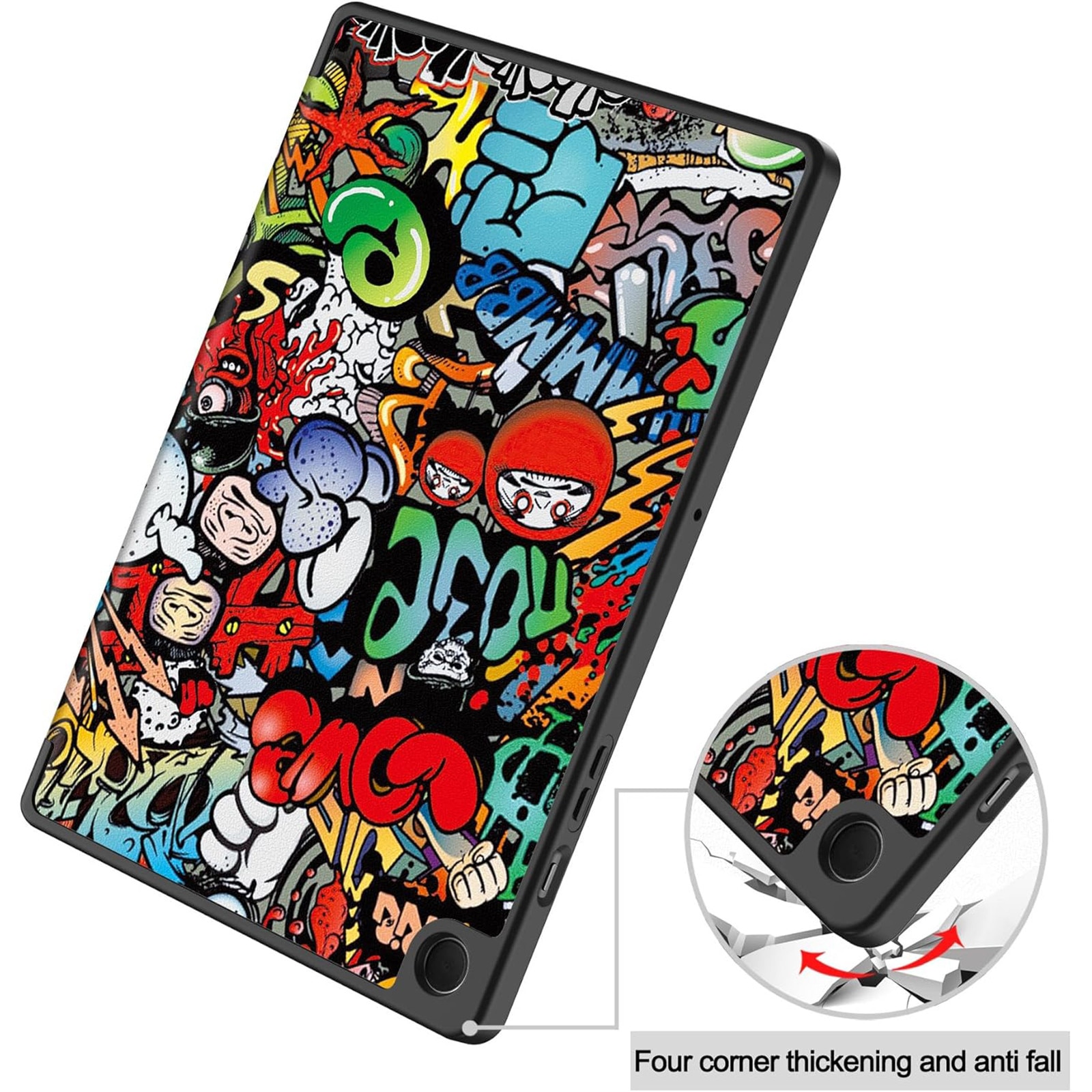Husa protectie tableta, AYSTOAYS®, Compatibila cu Samsung Galaxy Tab A9 Plus 11", Rosu/Negru
