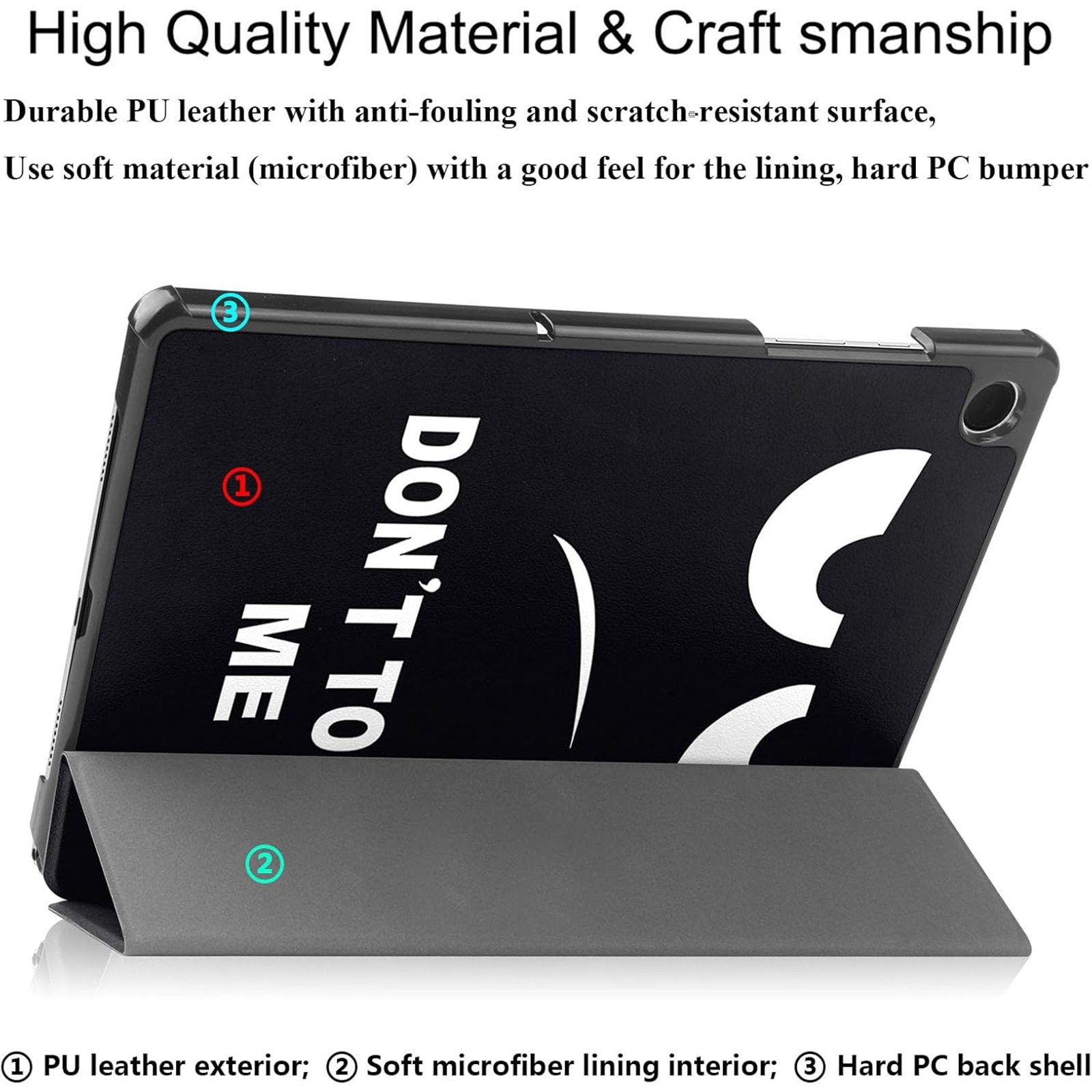 Husa protectie tableta, AYSTOAYS®, Compatibila cu Samsung Galaxy Tab A9 Plus 11", Alb/Negru