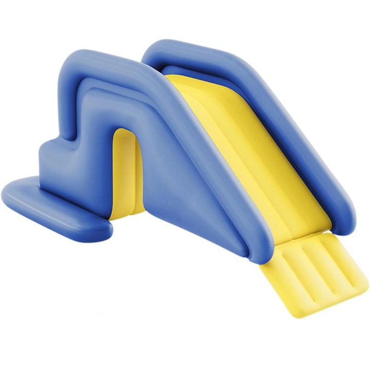 Надуваема пързалка за басейн, синя, 200x80x85см, с включена помпа за крака, за деца над 3 години