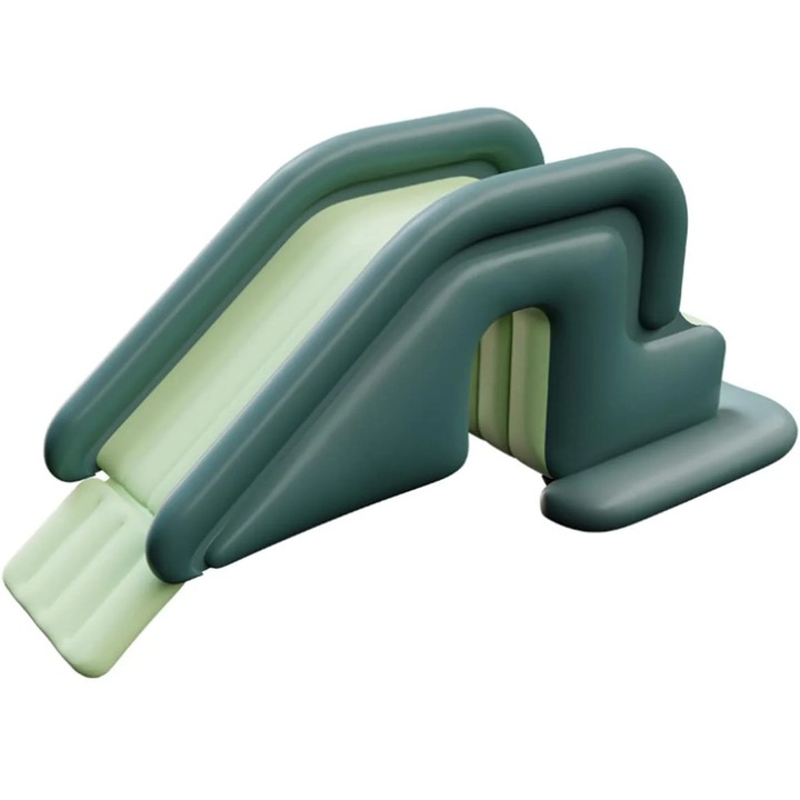 Надуваема пързалка за басейн, PVC, зелена, 200x80x85см