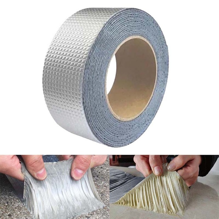 Banda Adeziva Pentru Reparatii, Adezivitate ridicata,, Lungime de 10 metr, iImpermeabil, Rezistent la temperaturi inalte, Greutate mare de scufundare, Durabilitate ridicata, Rezistent la coroziune, Aplicabil in:Acoperisuri, Subsoluri, Lucrari rutier