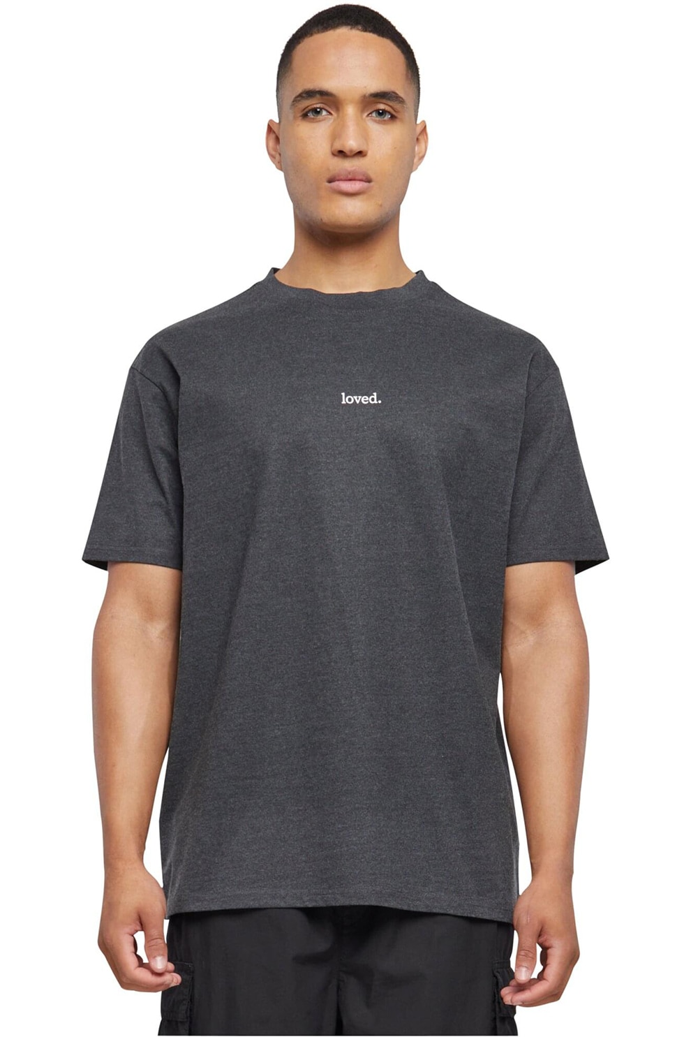 Merchcode, Tricou uni cu decolteu la baza gatului, Gri antracit, M