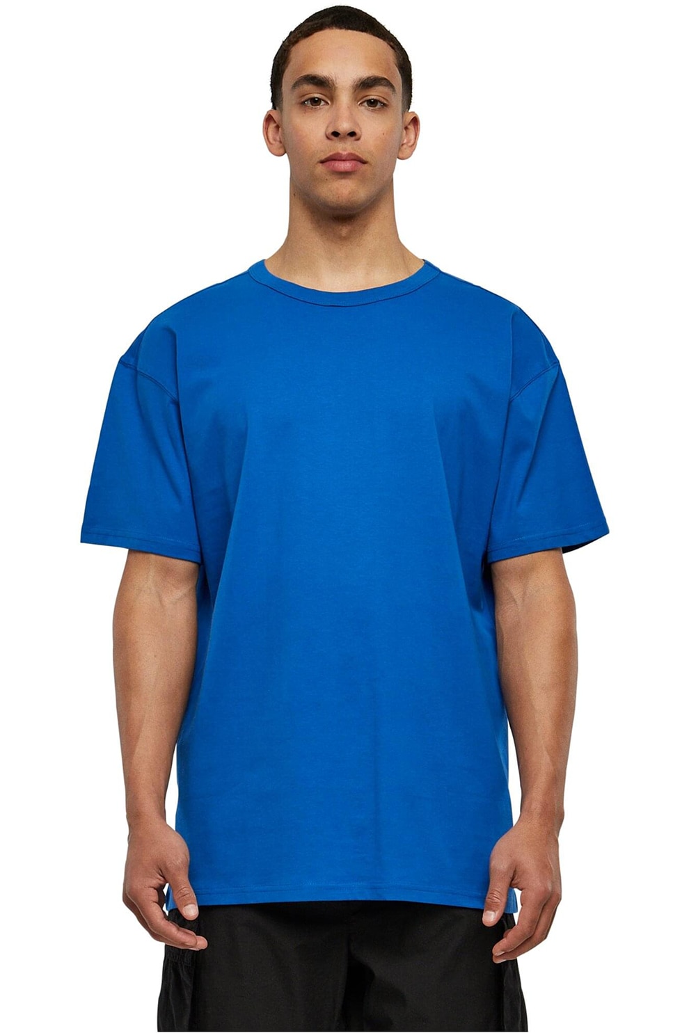 Urban Classics, Tricou de bumbac cu maneci cazute, Albastru royal, M