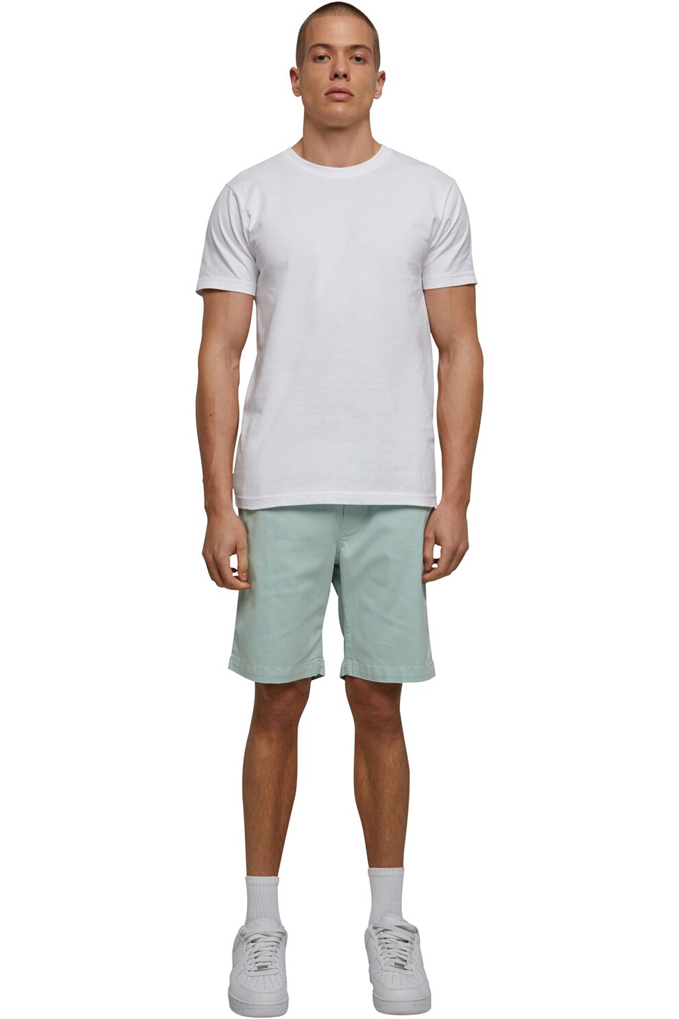 Urban Classics, Bermude chino cu buzunare laterale, Verde pal, S