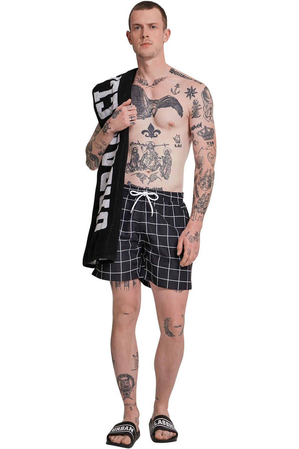 Urban Classics, Pantaloni scurti de baie cu snur in talie si model