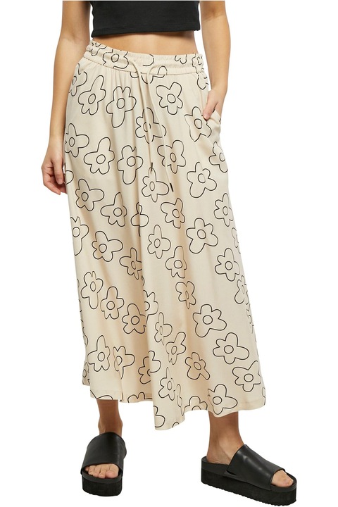 Urban Classics, Fusta maxi cu snur, Negru/Galben murdar