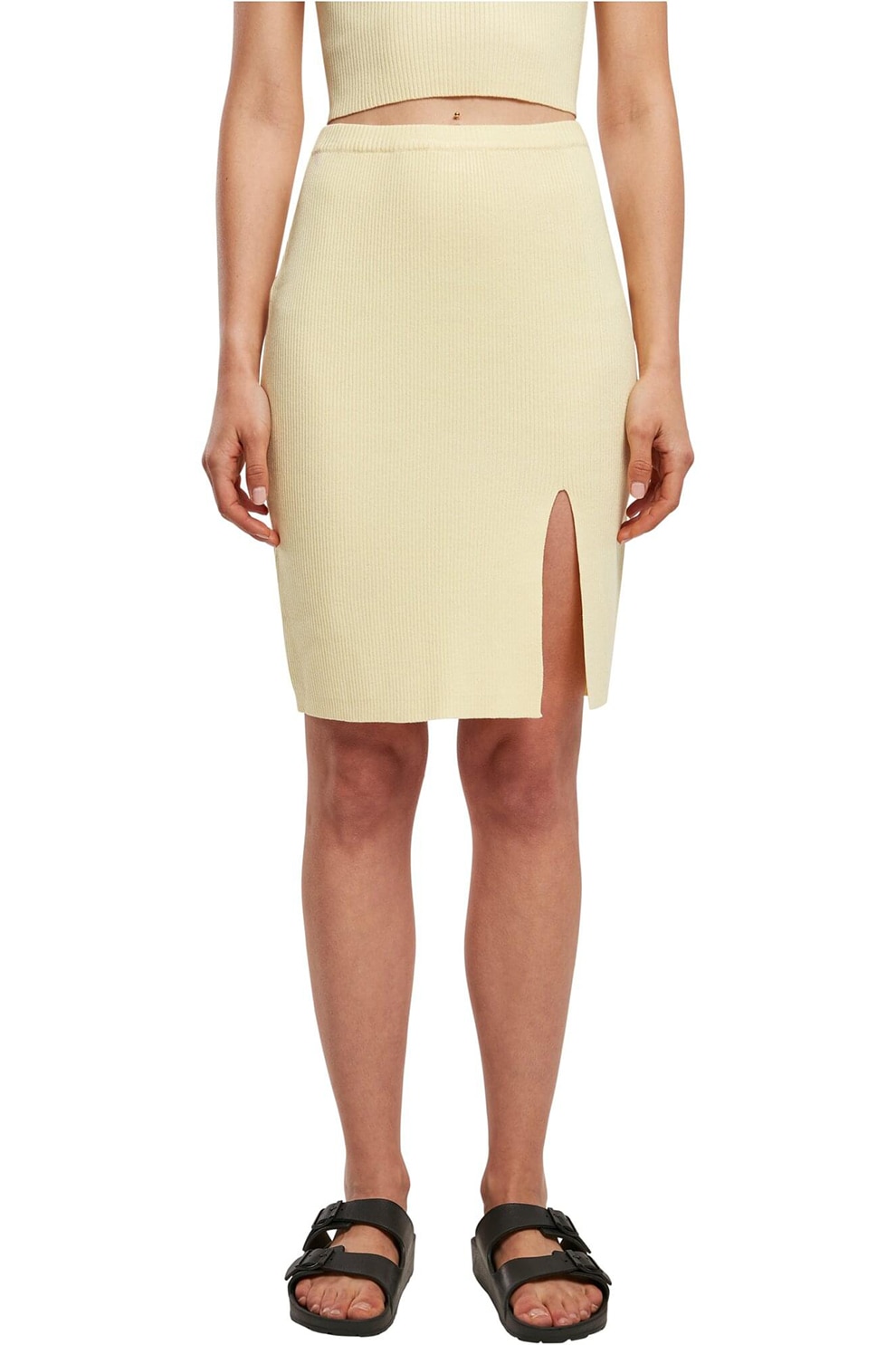 Urban Classics, Fusta tubulara cu slit lateral, Galben pal, XL
