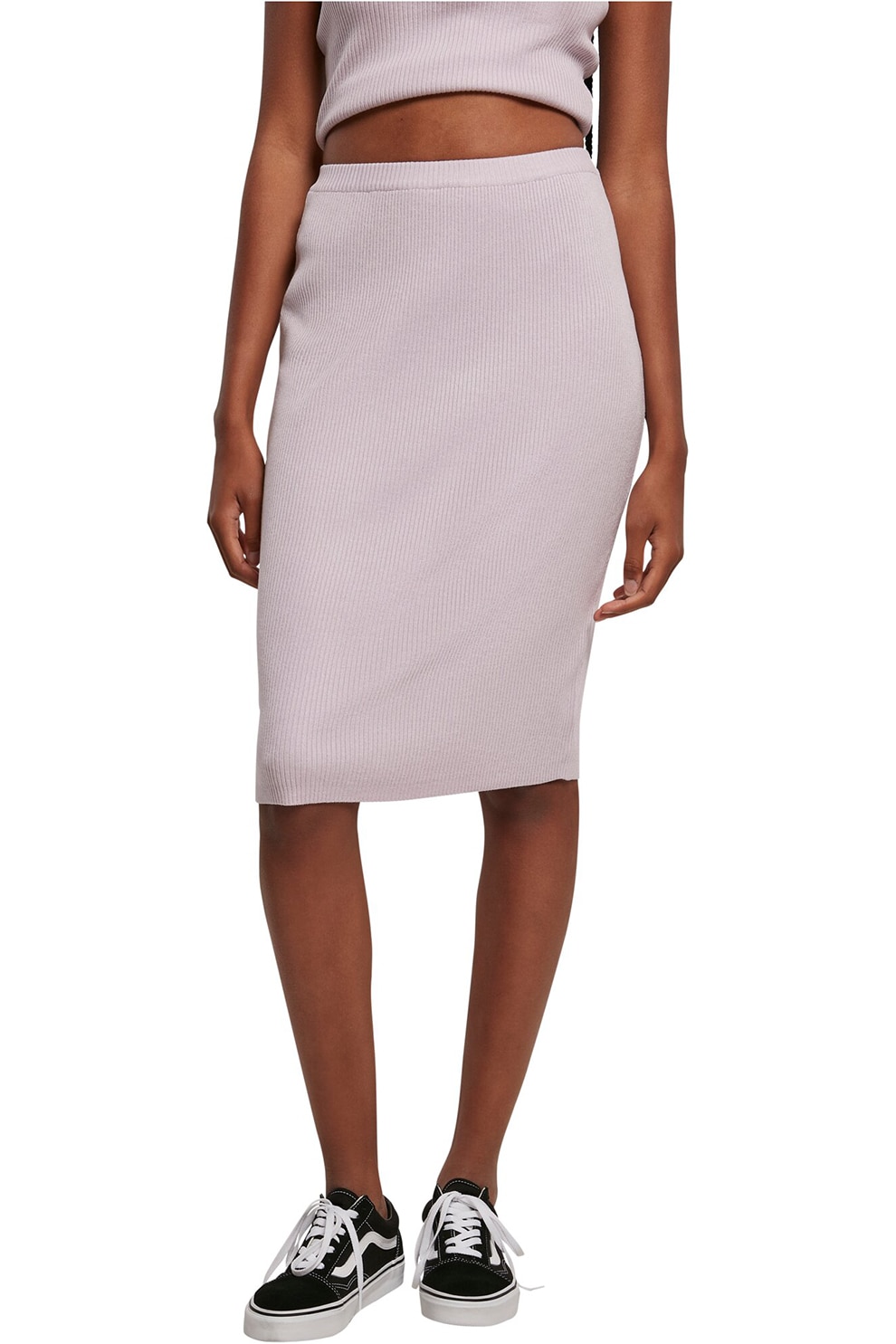 Urban Classics, Fusta cambrata cu model uni, Lila, S