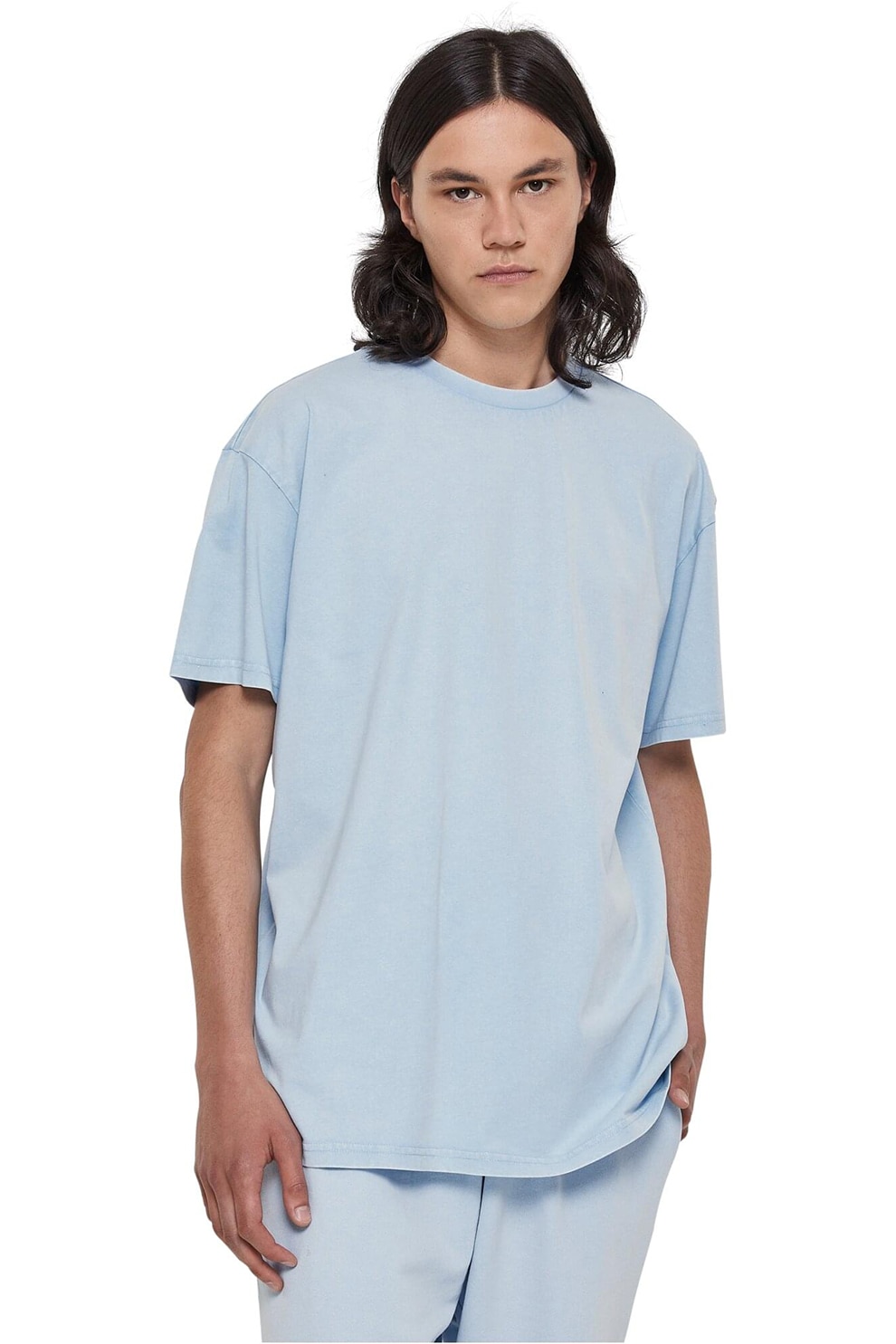 Urban Classics, Tricou lejer din bumbac, Albastru lavanda, M
