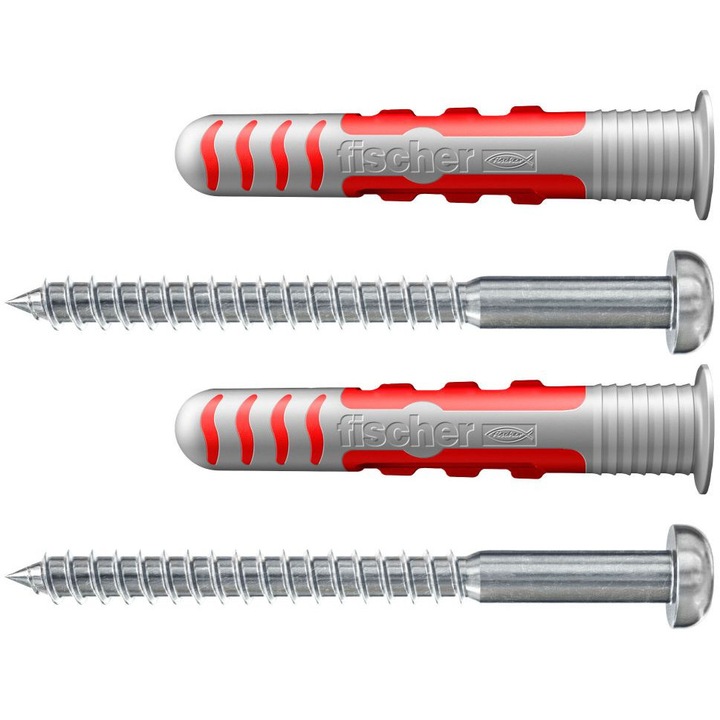 Fischer DuoSeal diblu 8 x 48 S si surub Panhead din otel inoxidabil A2 6,0 x 70 TX20, dibluri universale pentru zone umede cu suruburi, dibluri de baie impotriva mucegaiului 2 buc