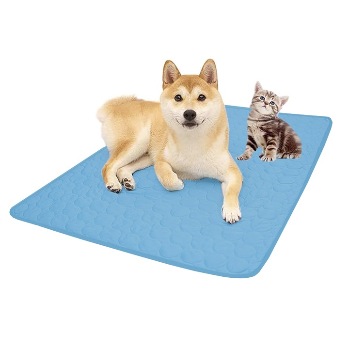 Охлаждаща постелка за кучета и котки, 0-12,5 кг, размер L, 70x55 см, синя