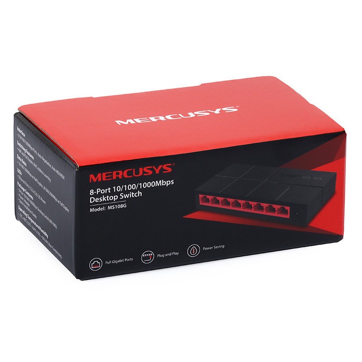 Switch Mercusys 8 porturi gigabit MS108G