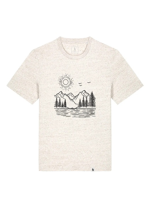 Tricou unisex, Peak of Peace, Bej melange