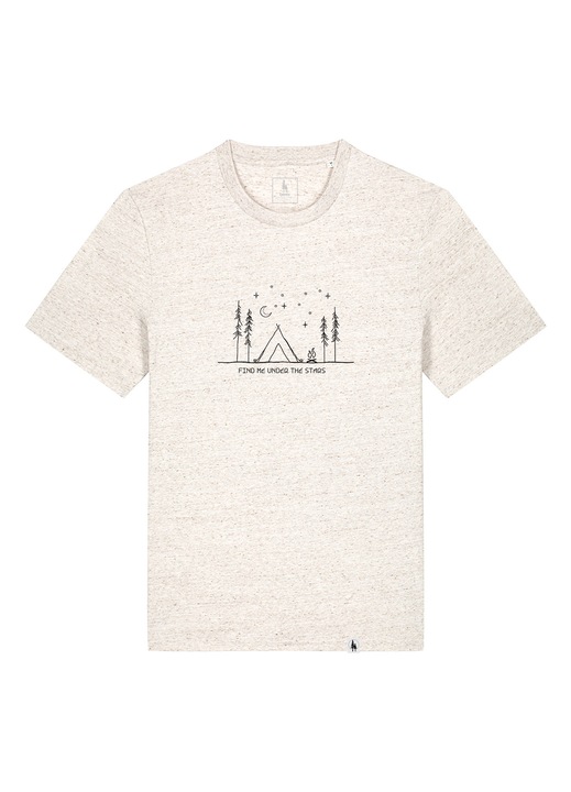 Tricou unisex, Find me under the stars, Bej melange