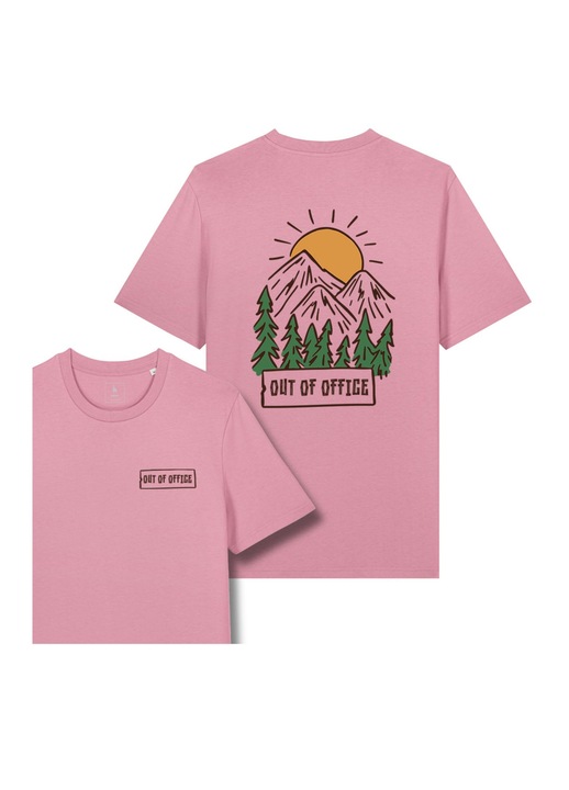 Tricou unisex Empath, model Out of office, 100% bumbac organic, Lilac, XXS