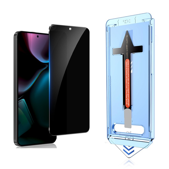 Протектор за екран на телефон, LIXR-03EN, 9H+, бързо поставяне, антишпионска защита, прозрачен, за Samsung Galaxy S25 Plus