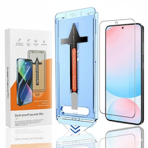 Folie Protectie compatibila cu Samsung Galaxy S24 Ultra, Sticla Templata 9H+, cu Kit de Aplicare Instanta si Functie Automata de Indepartare a Prafului, Claritate Super HD, Tratament Electronic Oleofobic si Anti Amprente