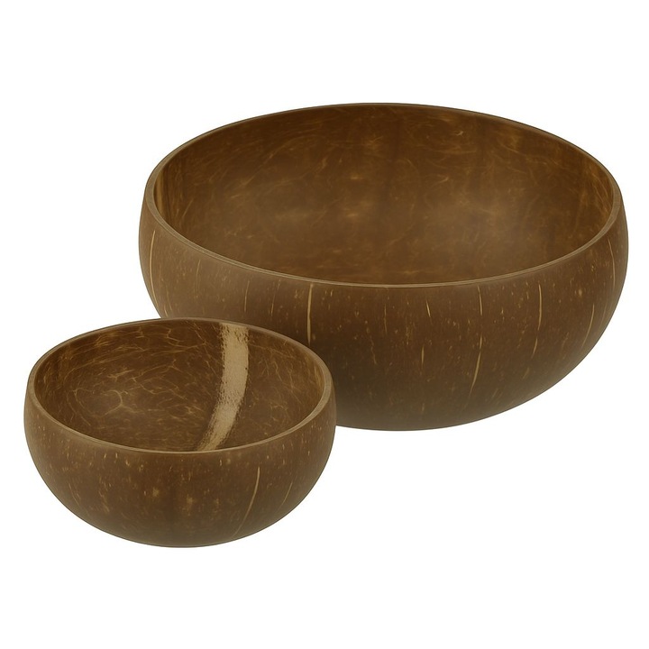 Set Boluri din Nuca de Cocos – Naturalete si Eleganta in Doua Dimensiuni (10cm si 14cm)