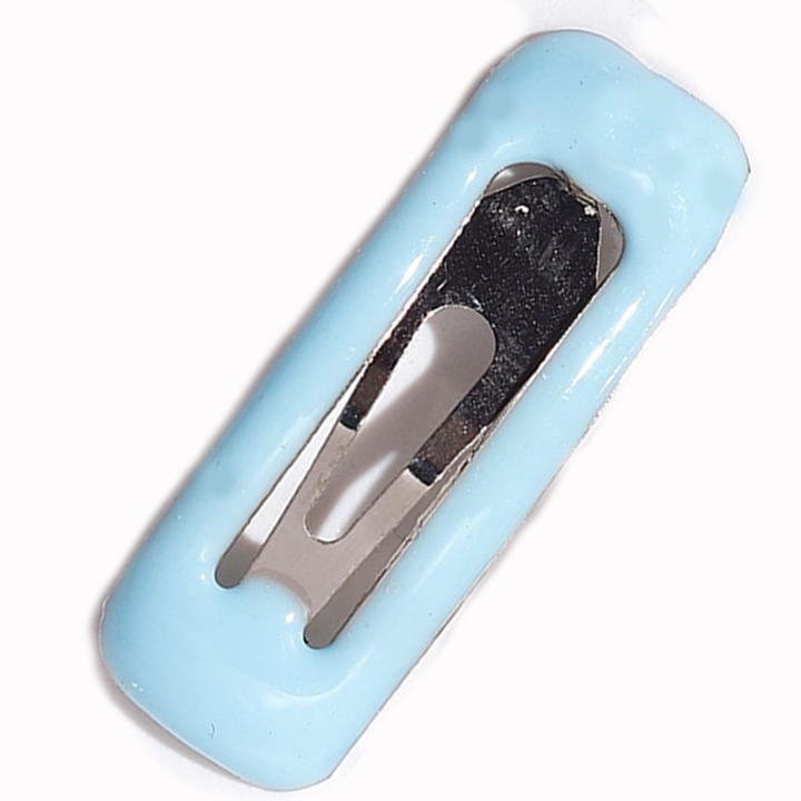 Clip de par rectangular, albastru deschis