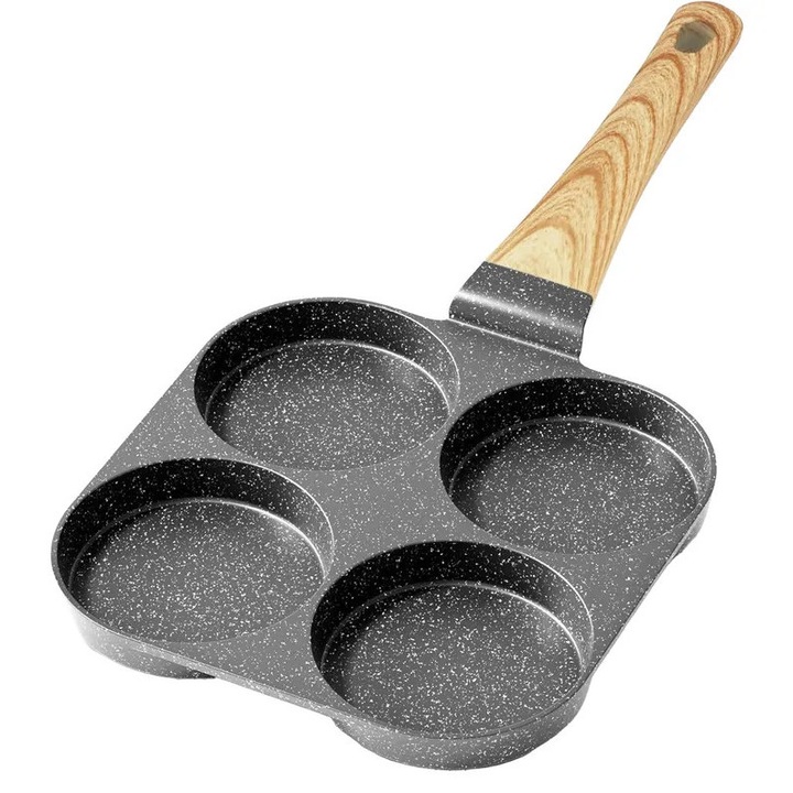 Тиган за яйца, 4 отделения, незалепващо гранитно покритие, екологичен, за готварски печки и индукционни котлони