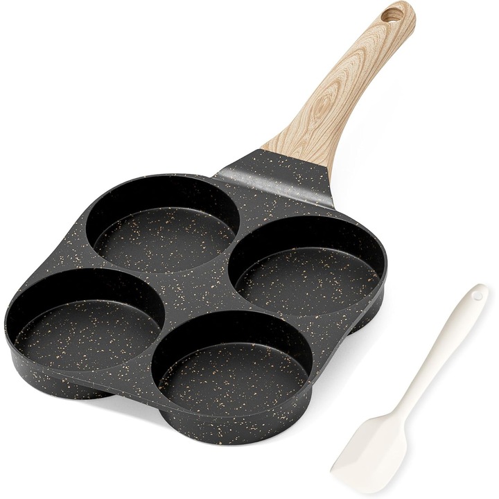 Tigaie pentru oua, 4 cupe, granit antiaderent, ecologic, pentru aragaz si plite cu inductie