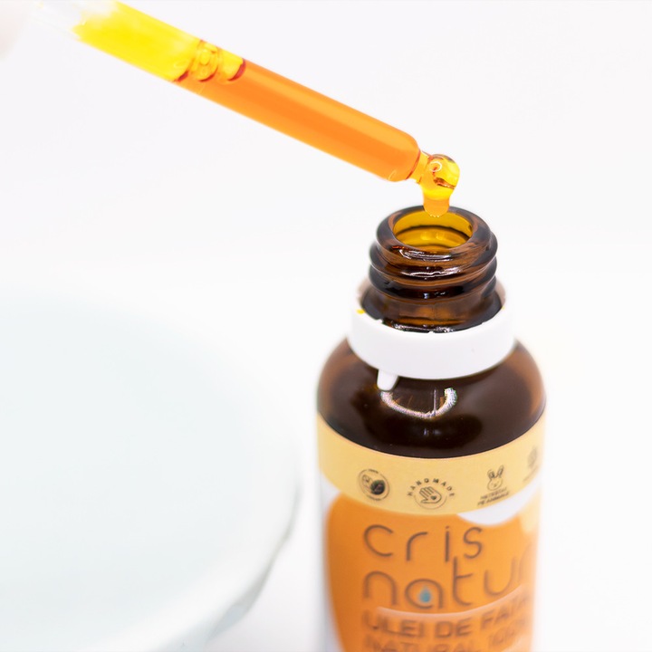 Ulei facial natural cu Catina, jojoba si Acmella realizat manual in Romania, 30 ml