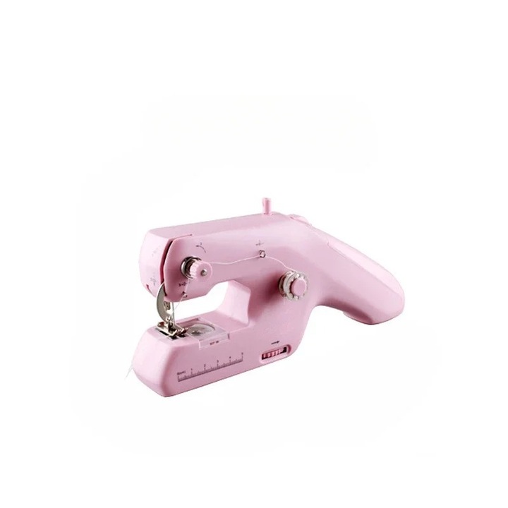 Hordozható elektromos varrógép, 2,15 W, rózsaszín, méretek 24,2x6x10,3 cm