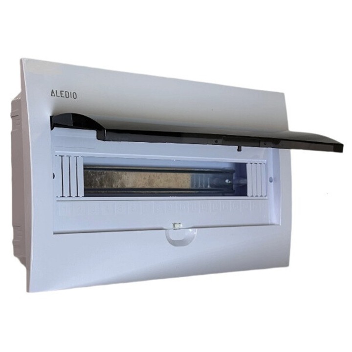 Tablou policarbonat, incastrat, 18 module, 1 rand, IP50, Aledio A18M1ST