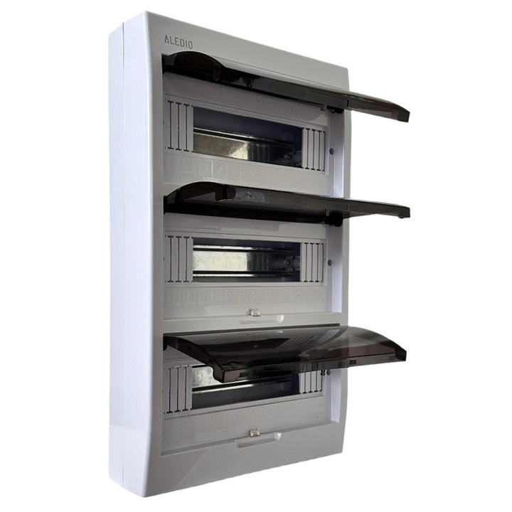Tablou policarbonat, aparent, 36 module, 3 randuri, IP50, Aledio A36M3PT