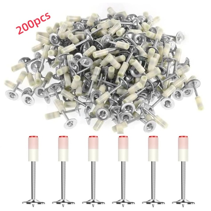 200 darabos kerek szegecskészlet szegecshúzóhoz, GOSTOCK®, 7,3 mm, fényes fehér