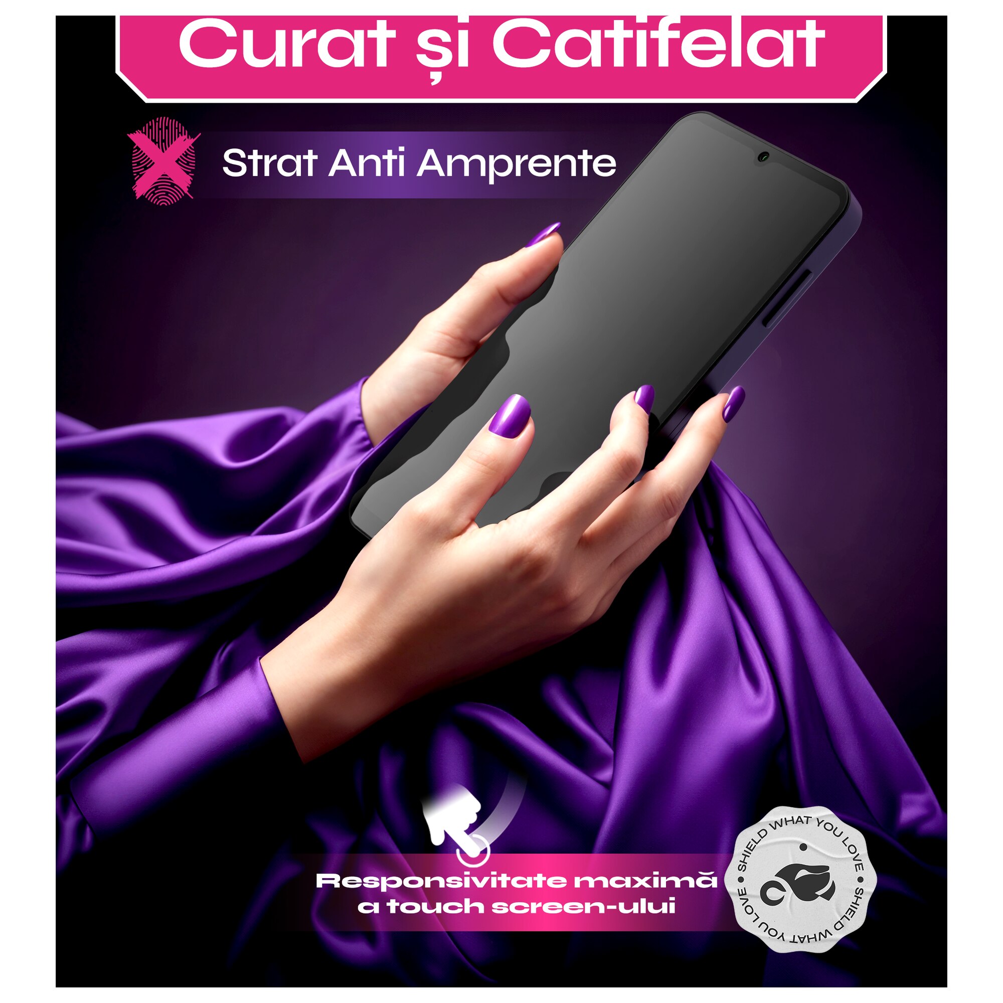 Set 2 Folii sticla compatibil cu Samsung Galaxy A16, DefenSlim, instalare usoara si rapida cu dispozitiv de potrivire automata in 30 sec cu Easy Install Kit patentat, protectie telefon