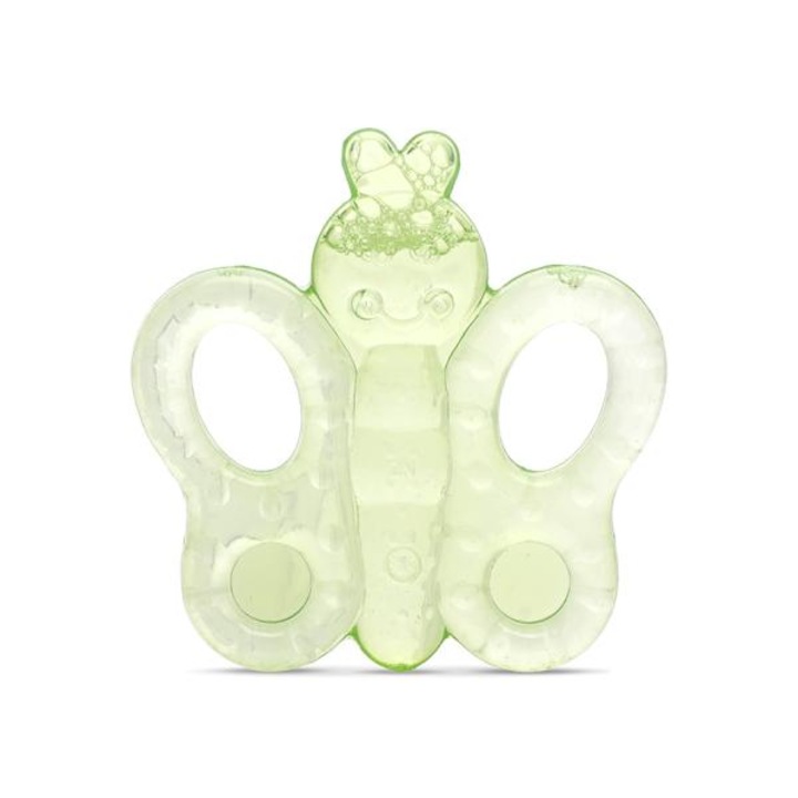 Jucarie de dentitie bebelusi, Lorelli, moale si flexibila, potrivit pentru refrigerare, calmeaza gingiile, 3 luni+, Butterfly, Fresh Green