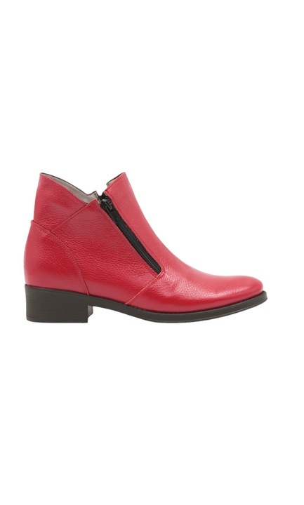 Ghete dama casual din piele naturala cu fermoar bz 200289, Rosu