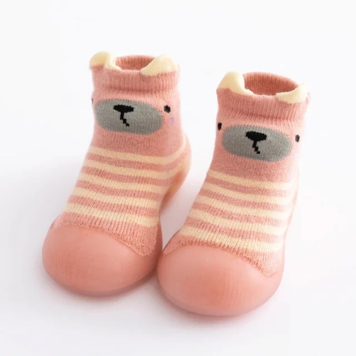 Botosi De Casa SuperBaby, Cu Talpa Antiderapanta, Model Pink Teddy, Textil, Fete, Roz, 24, Roz