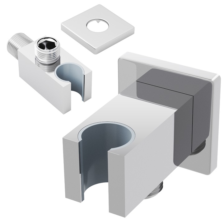 Conector Unghiular, Granitan, 51x51x67x30x22 mm, Cromata, Material Din Alama, Tip De Montaj Pe Perete, Filet De Conectare G 1/2", Rezistenta La Coroziune Da