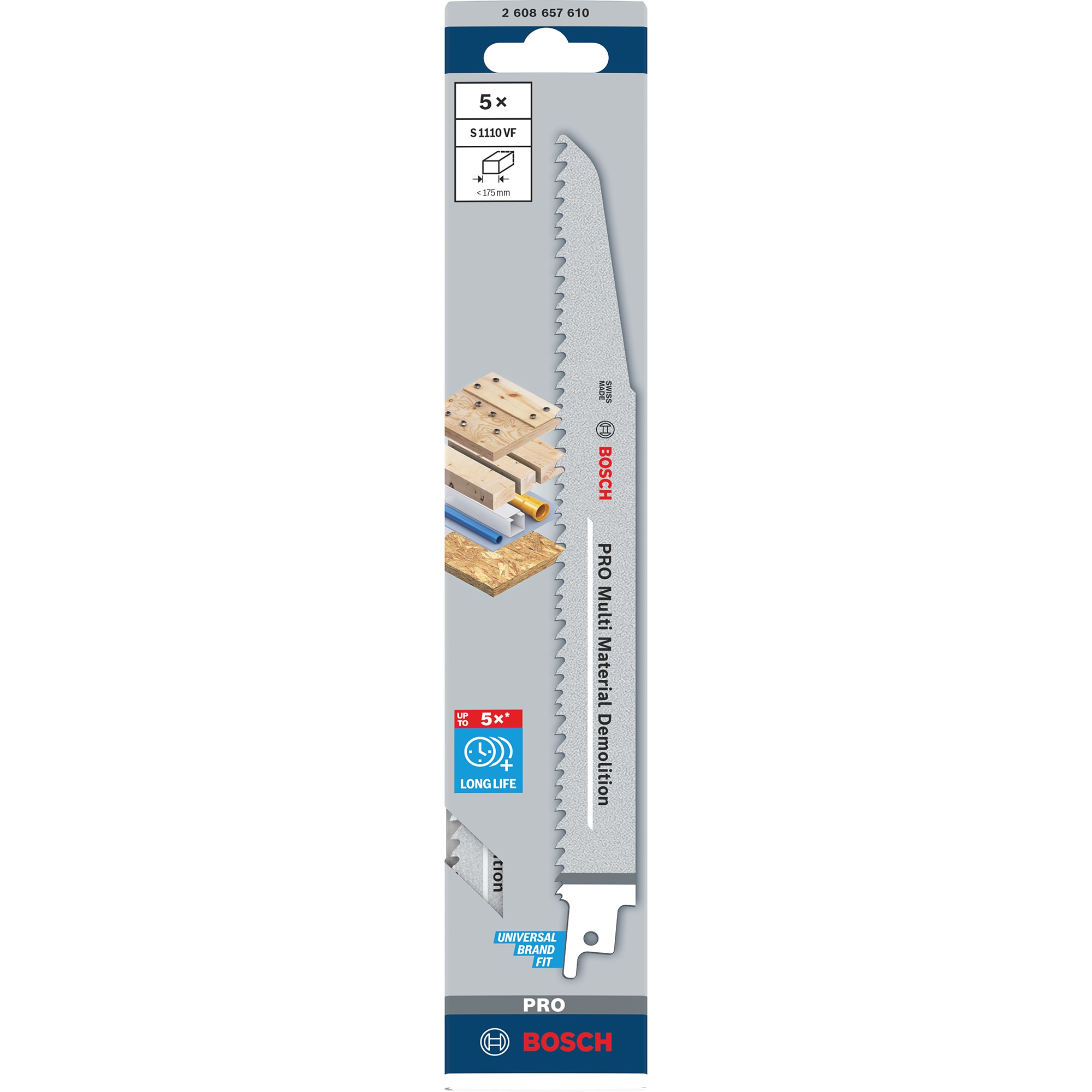 Set 5 panze sabie Bosch Professional MultiMat Demo S1110VF, 225 mm lungime