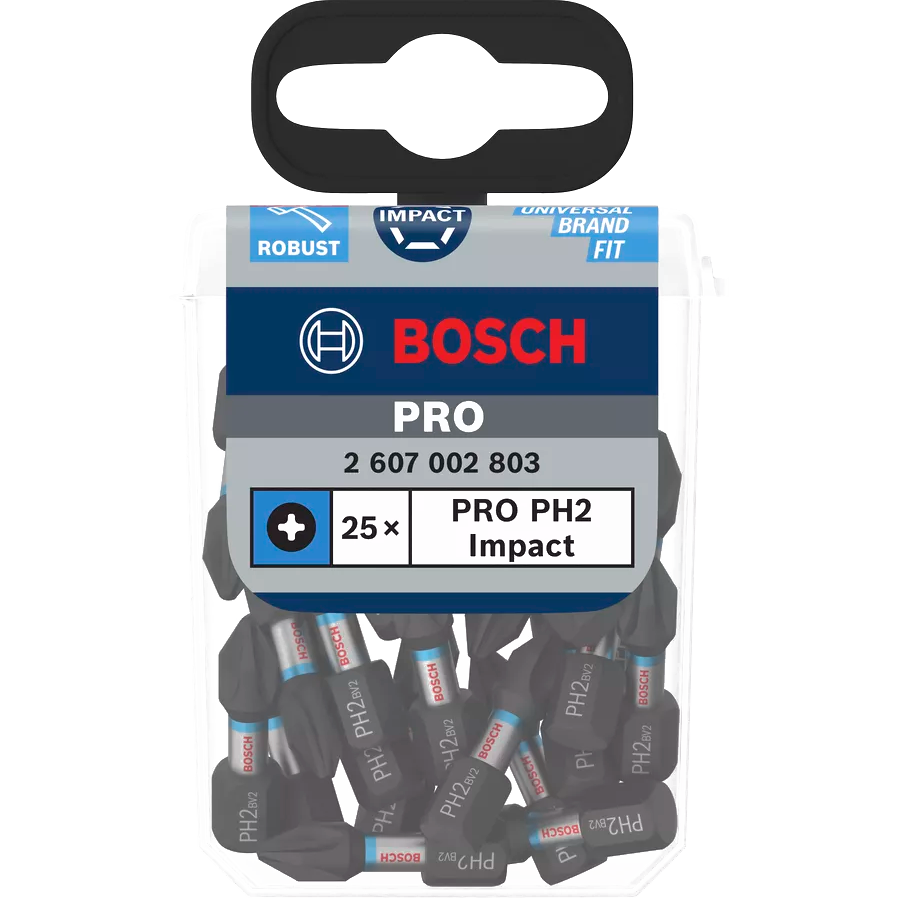 Set 25 biti Impact tic-tac Bosch Professional 2607002803, PH2, 25 mm lungime
