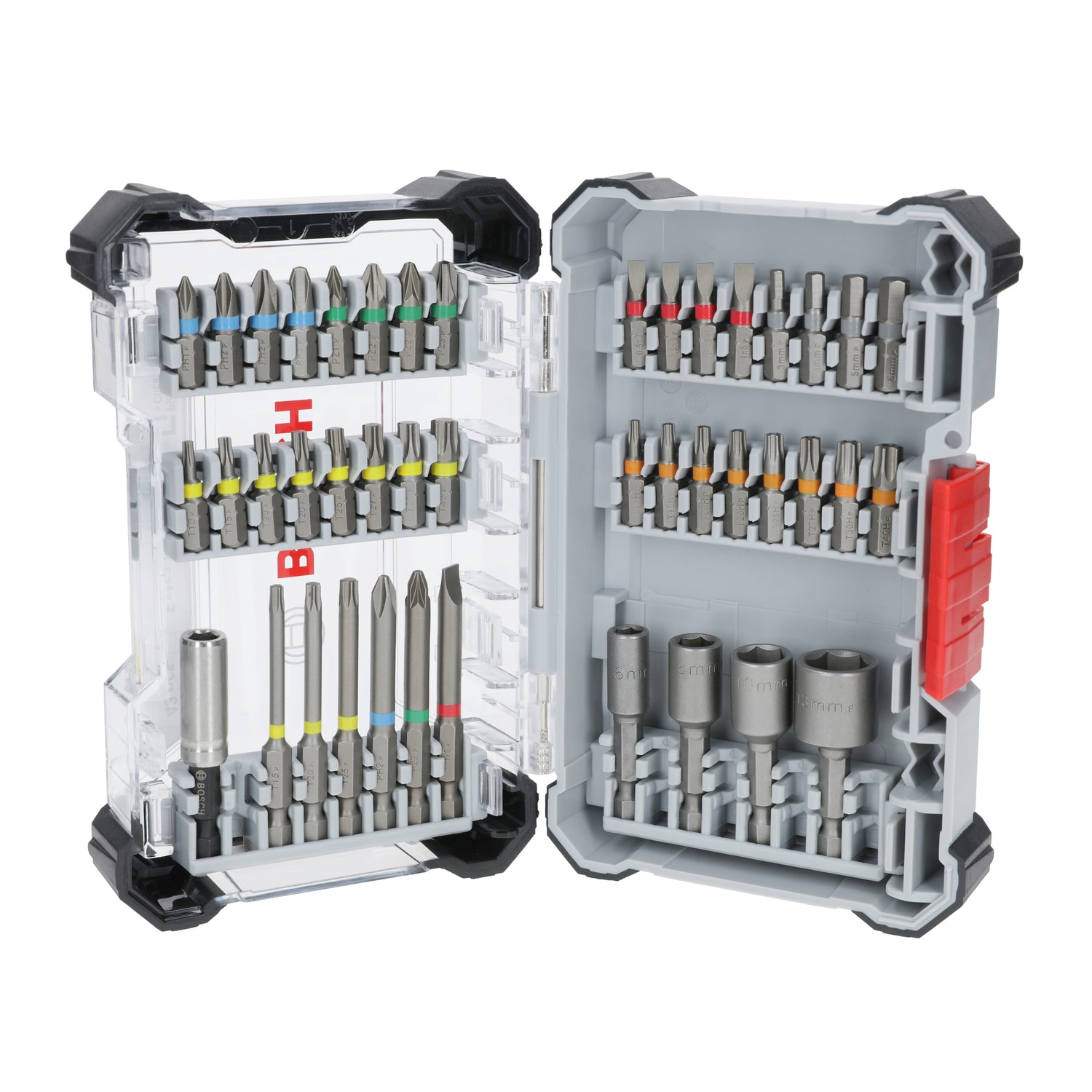 Set 43 piese de insurubare Bosch Professional Extra Hard 2607017723, biti, cheie tubulara, adaptor