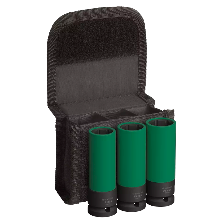 Set de chei tubulare Bosch Professional Impact 2608003033, 1/2" adanci, protectie plastic, 17/19/21