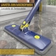 Mop multifunctional NEXTLY pentru suprafete uscate si umede, cap dreptunghiular rotativ 360° si pliabil 180°, stergator pentru geamuri, podele, pereti, mobila, laveta microfibra lavabila si detasabila, maner 110cm, albastru