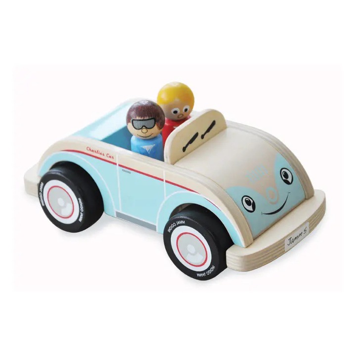 Masinuta din lemn Charliego, Indigo Jamm, 2 pasageri, albastru, 12 luni+